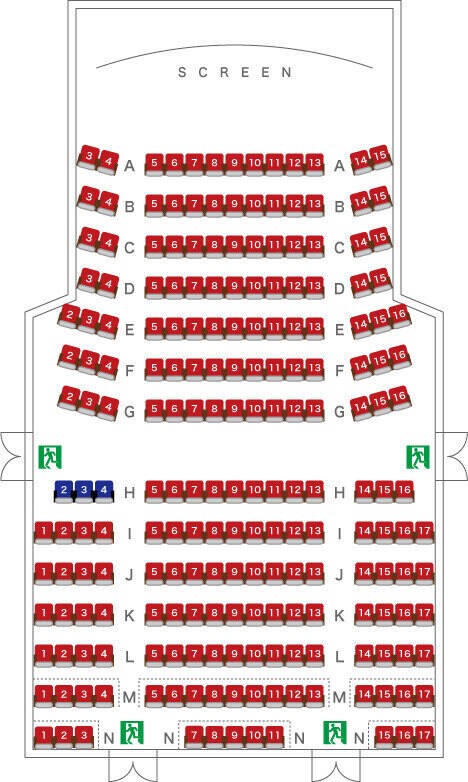 HUMAXシネマ池袋　シネマ２　座席表