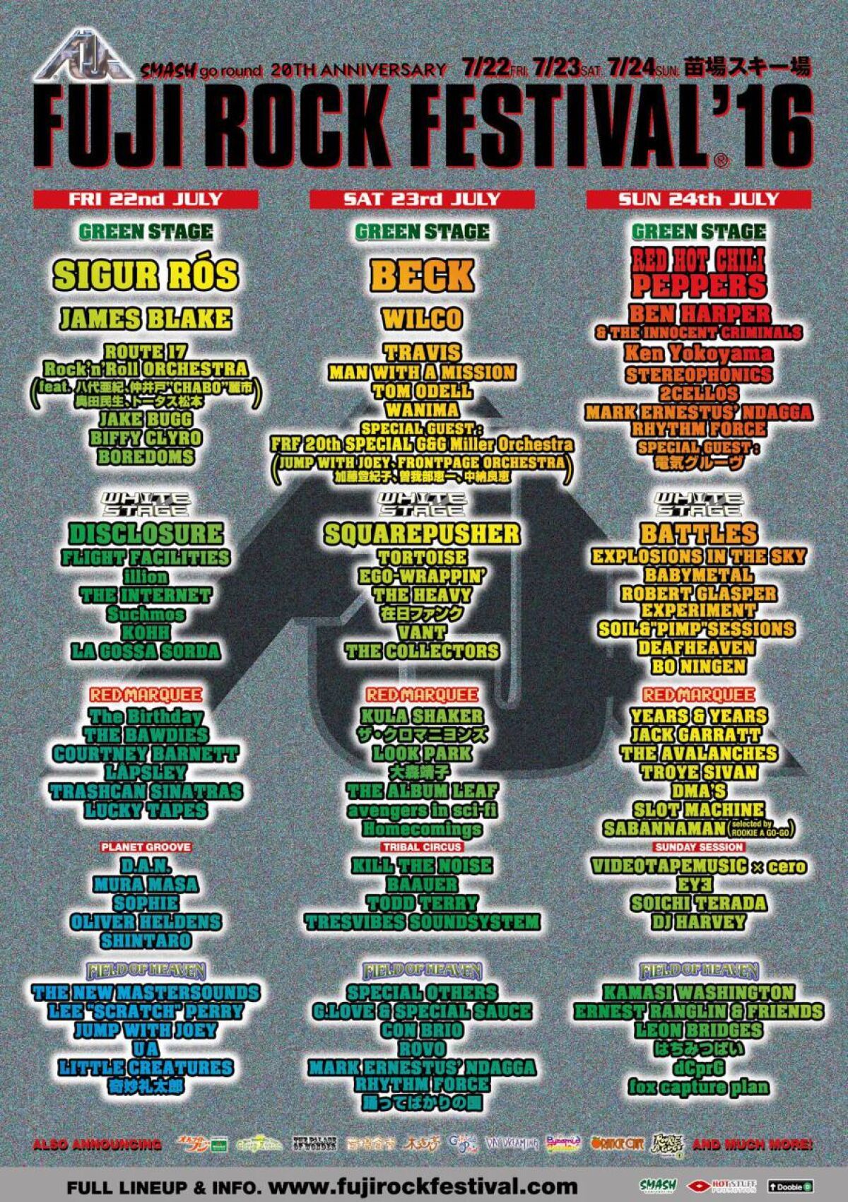 FUJI ROCK FESTIVAL'16 -DAY3-