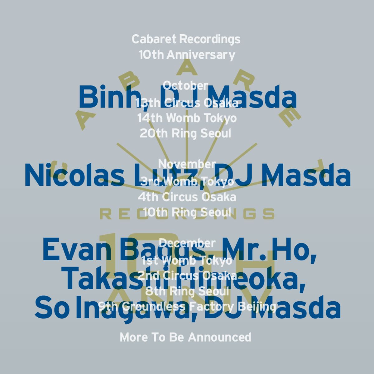 【3-EVET PASS】CABARET RECORDINGS 10TH ANNIVERSARY