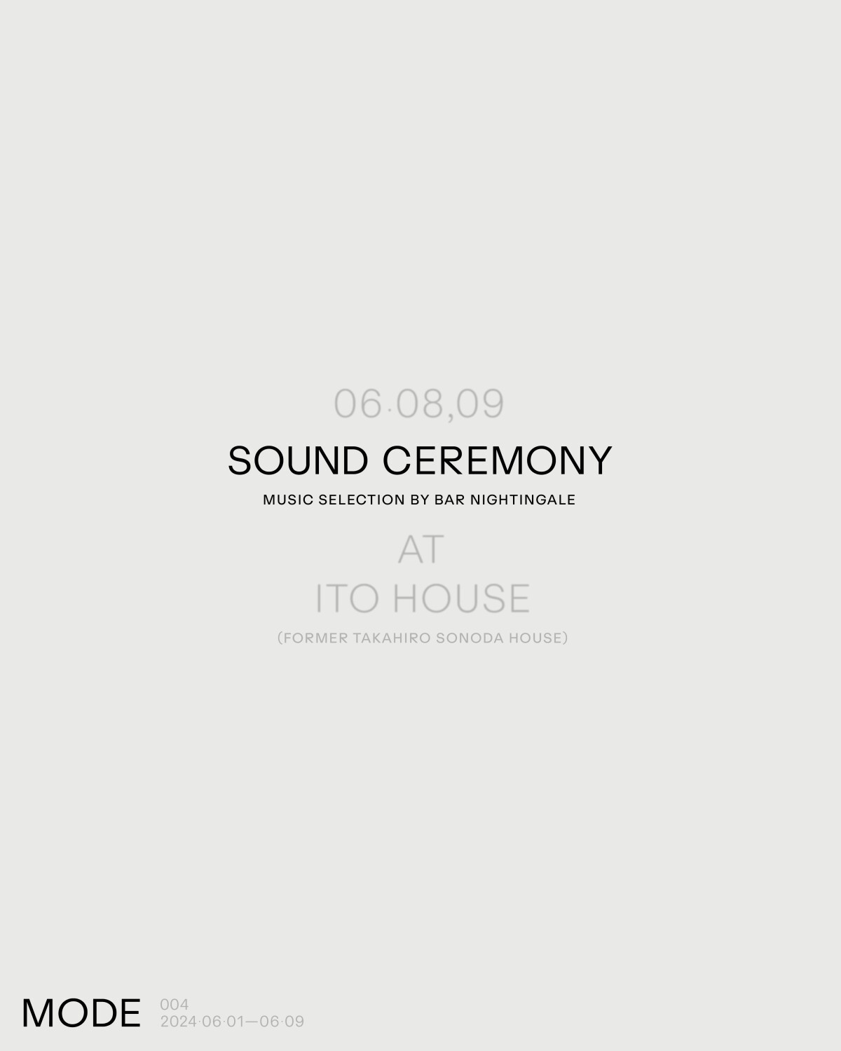 MODE 2024.06.08,09 - SOUND CEREMONY