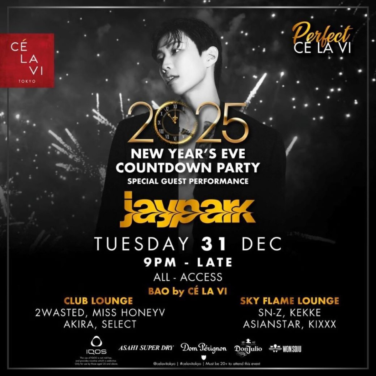 NEW YEAR'S EVE COUNT DOWN PARTY-Special Guest Performance JAY PARK