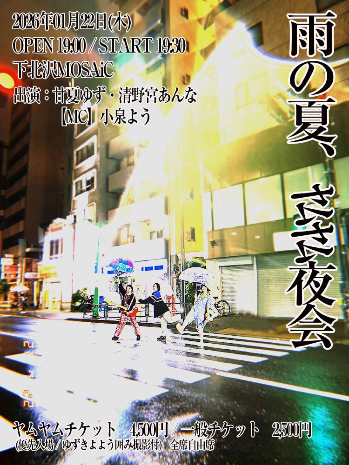 雨の夏、ﾔﾑﾔﾑ夜会