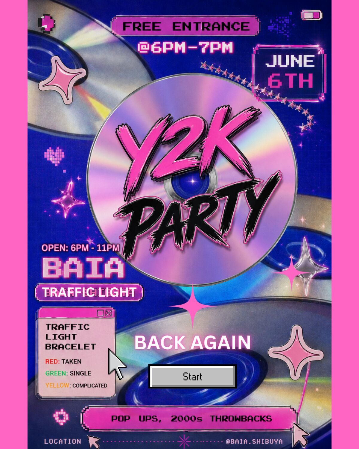 Y2K PARTY TRAFFIC LIGHT (6PM–7PM)