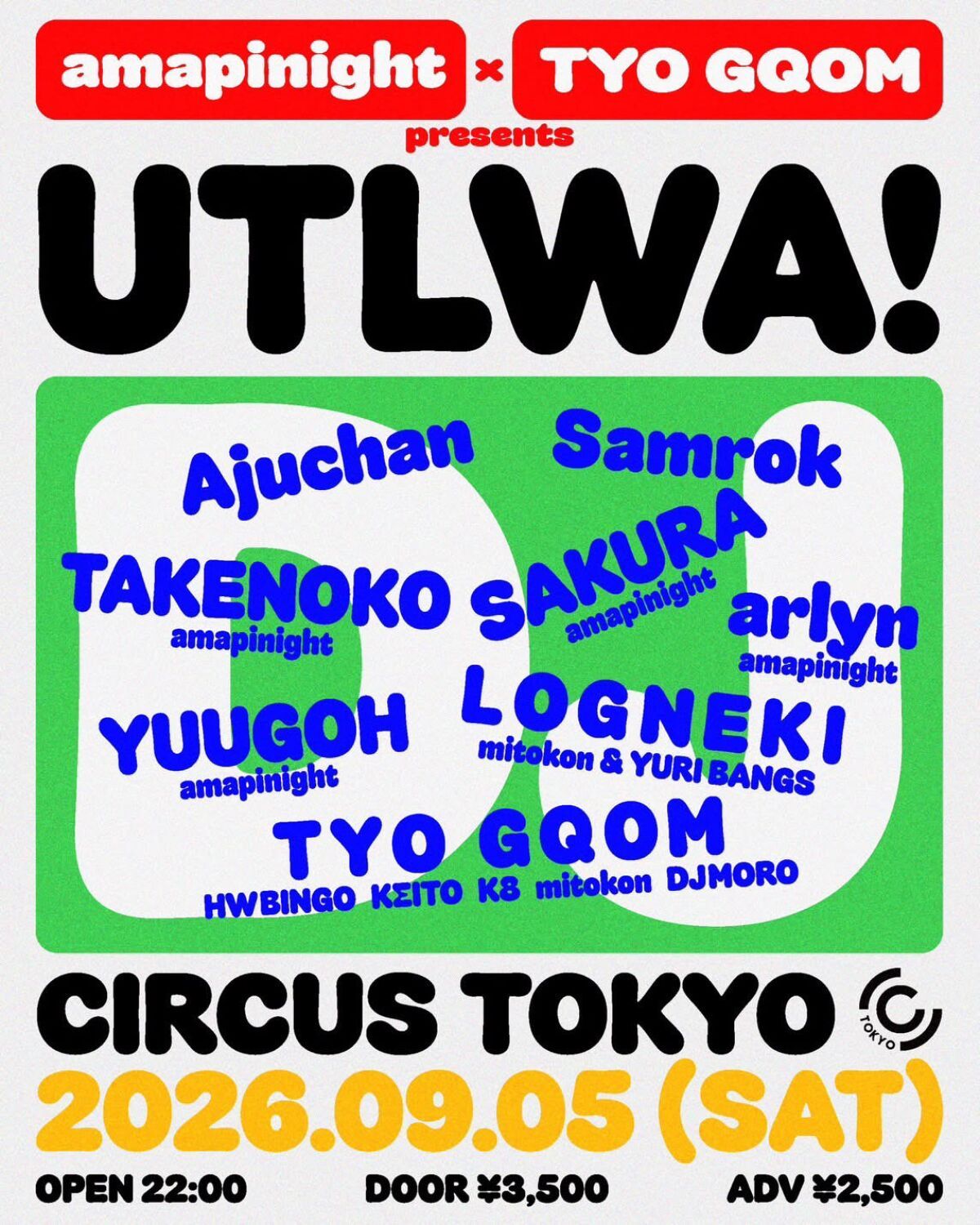 amapinight × TYO GQOM presents“UTLWA!”