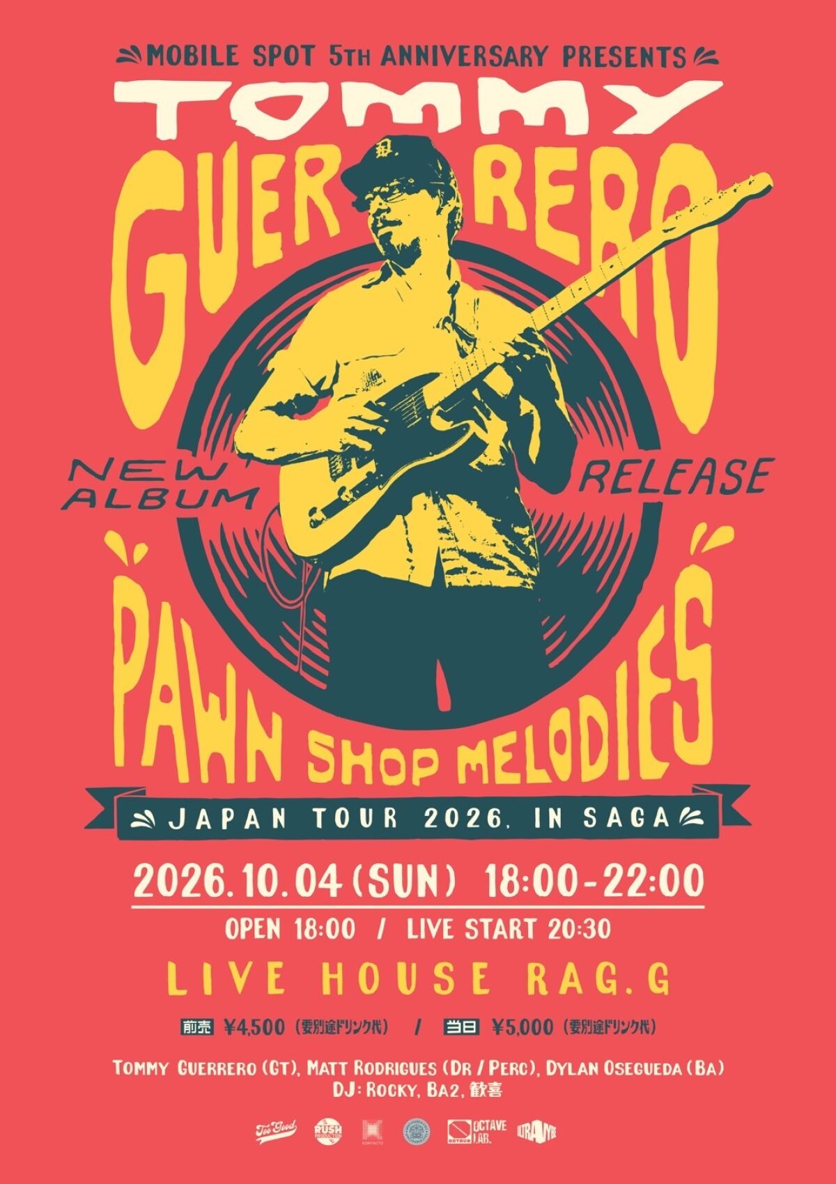 MOBILE SPOT 5th Anniversary Presents TOMMY GUERRERO “PAWN SHOP MELODIES” JAPAN TOUR 2026 IN SAGA