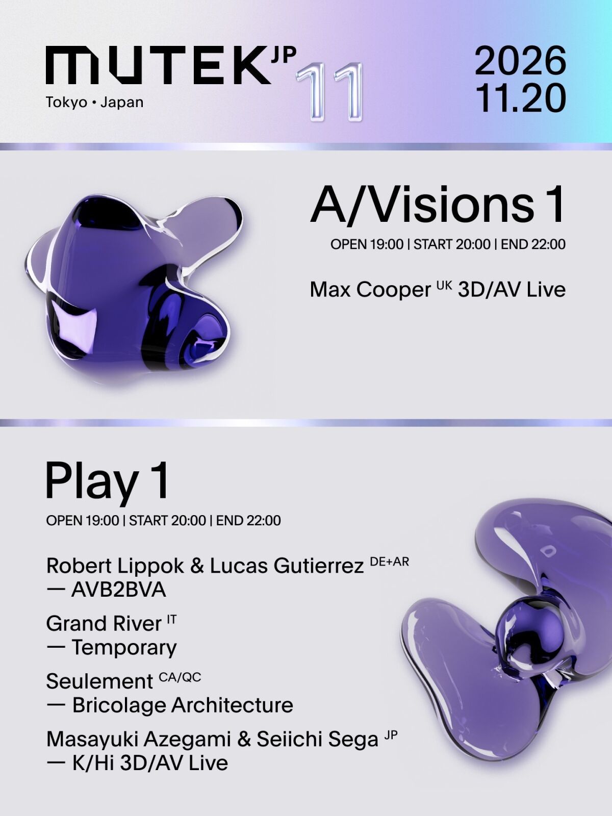 MUTEK.JP 2026 1 Day Ticket (11/20)