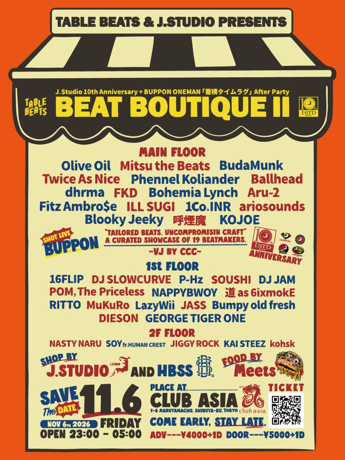 J.Studio 10th Anniversary, Table Beats & J.Studio Presents “BEAT BOUTIQUE ll”