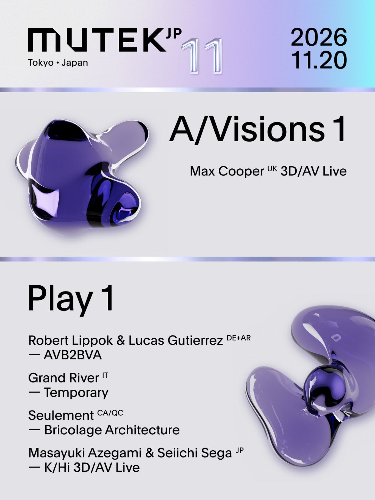 MUTEK.JP 2026 1-Day Ticket (11/20)