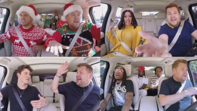 セレブやトップアーティストたちが車内で熱唱！ 米TV番組の人気コーナー「カープール・カラオケ」のクリスマス特別版が公開！