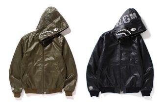 BAPEがレザー素材のサメプリントフーディをリリース！