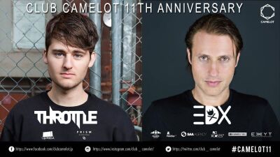 CAMELOT11周年記念イベントにEDX、Throttleが初来日！