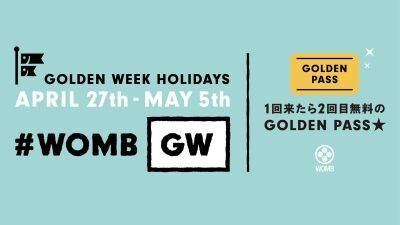 GWの WOMB に Pendulum 出演！更に１回行ったら2回目無料のキャンペーン実施も！