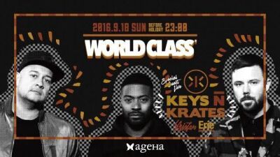 世界基準のパーティーWORLD CLASSにカナダ出身の3ピースバンド「Keys N Krates」が初来日！