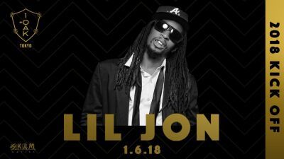 数えきれないほどのヒットナンバーを持つLil Jonが1月6日、1OAK TOKYOに初登場！