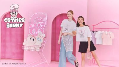 人気キャラクターPOPでガーリーな「エスターバニー」とGUがコラボ、グラフィックTシャツやミニバッグなど2025年６月20日 (金) より販売開始