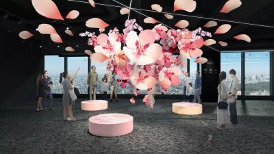 「渋谷スクランブルスクエア」の展望施設「SHIBUYA SKY」で季節の訪れを告げる花々の映え空間「Flower View | 花ひらく、天空の庭」が4月8日 (火) より開催