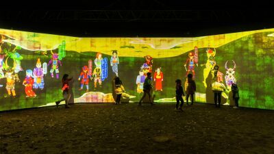 「チームラボ 福山城 光の祭」広島県福山市の福山城にて12/2 (金)〜開催。来場者が描いた福山ゆかりの武将たちが目の前で動き出す《お絵かき武将》の展示も決定【10/8〜チケット発売】