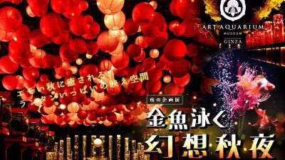 エモい秋に癒される、ランタンいっぱいの映え空間！秋の企画展『金魚泳ぐ幻想秋夜』がアートアクアリウム美術館 GINZAにて9月27日 (金) 開幕