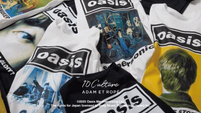 セレクトショップ「ADAM ET ROPE' (アダム エ ロぺ) 」と英国を代表するロックバンド「Oasis (オアシス) 」が新作Tシャツを2025年7月19日 (土) より販売