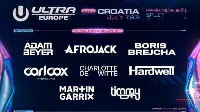 「Ultra Europe 2023（ウルトラ・ヨーロッパ）」7月7日〜9日まで開催、ヘッドライナーにはハードウェル、マーティン・ギャリックス、カール・コックスが決定