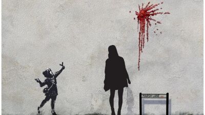 バンクシーが2020年に発表した「バレンタイン作品」のフォトパネルも！『BANKSY GENIUS OR VANDAL？（バンクシー展　天才か反逆者か）』東京・WITH HARAJUKUにて開催中