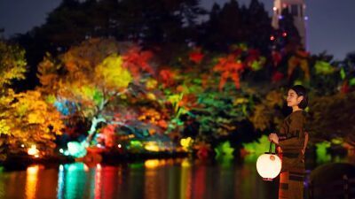 都心の紅葉ライトアップイベント『NAKED紅葉の新宿御苑2023』東京・新宿御苑にて開催中、12月3日 (日) まで