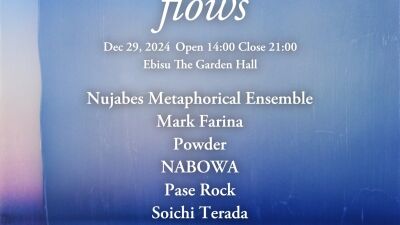 Nujabesのライヴプロジェクト、Mark Farina来日でも話題の「flows」第二弾にNABOWAのラストライヴ、Pase Rock (Five Deez) 、Soichi Teradaを発表