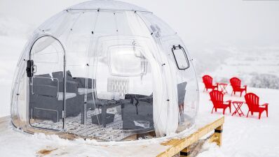 新潟県のカフェやアクティビティも充実した複合エリア「石打丸山スキー場」に雪景色を一望できるかまくら型ドームテント『Snow Garden』がオープン！
