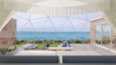 広い海辺の立地にわずか5棟のみ! 全室オーシャンビューの客室温泉付グランピング『GLAMP MARE ‐ グランマーレ 淡路』が2021年9月オープン!【予約受付中】