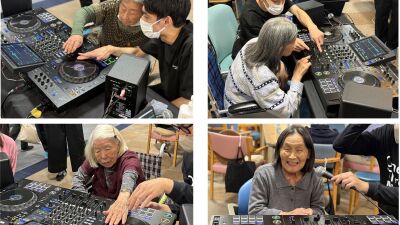「Pioneer DJ」のAlphaTheta株式会社が、DJ GEN主催の高齢者介護施設開催の音楽イベント「ロマンディスコ」にてDJ体験ブースを展開、最高年齢97歳がDJに挑戦！