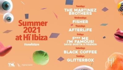 スペイン・イビザ島『Hi Ibiza』、早くも2021年夏シーズンのレジデント DJ を発表！ David Guetta（デビット・ゲッタ）、FISHER（フィッシャー）らがラインナップ