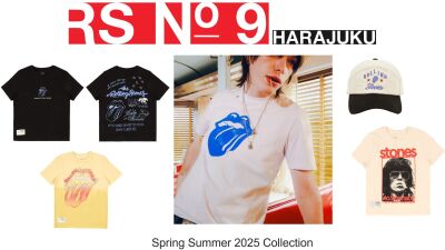 The Rolling Stones (ローリング・ストーンズ) の最新Spring Summer 2025コレクション、原宿のオフィシャルアパレルストア「No. 9 HARAJUKU」にて発売開始