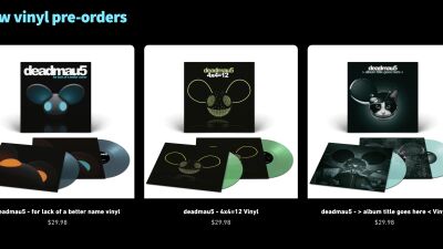 レーベルmau5trap (マウストラップ)、deadmau5 (デッドマウス) のクラシック・アルバム３枚の限定版レコードを発売