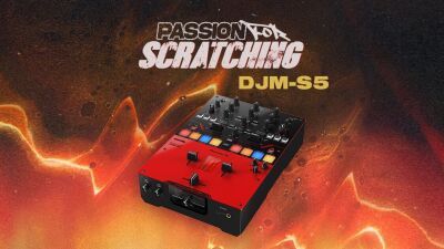 【Pioneer DJ】テクニック向上、本格的バトルDJスタイルの演奏をしたい人にオススメ、Serato DJ Pro対応のスクラッチスタイル2ch DJミキサー「DJM-S5」2022年6月初旬発売