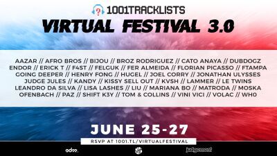 【1001Tracklists】第3回目にして最終回となる "バーチャル・フェスティバル 3.0"、6月25日（木）～27日（土）に開催、Vini Viciら豪華アーティスト出演！