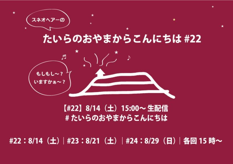 スネオヘアーの「たいらのおやまからこんにちは」#22
